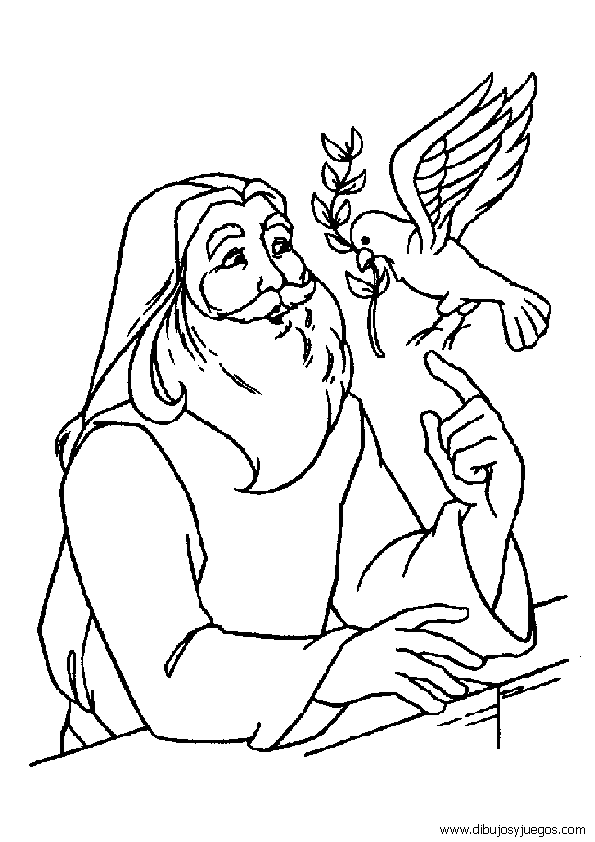  - dibujo-de-la-biblia-036-noe-y-paloma-olivo