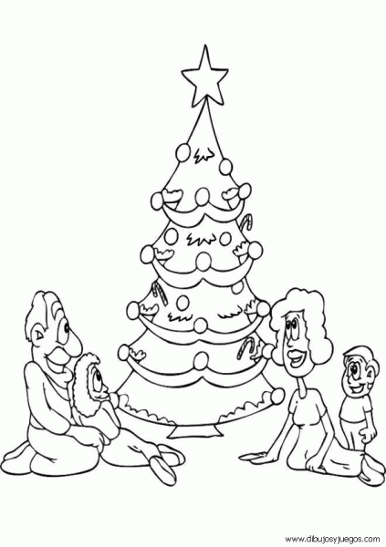 dibujo-de-arbol-navidad-052 | Dibujos y juegos, para pintar y colorear
