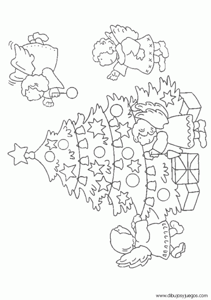 dibujo-de-arbol-navidad-061 | Dibujos y juegos, para pintar y colorear