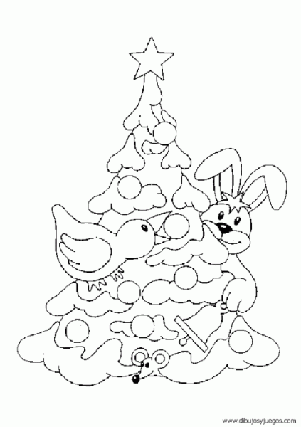 dibujo-de-arbol-navidad-063 | Dibujos y juegos, para pintar y colorear