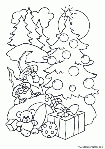 dibujo-de-arbol-navidad-071 | Dibujos y juegos, para pintar y colorear