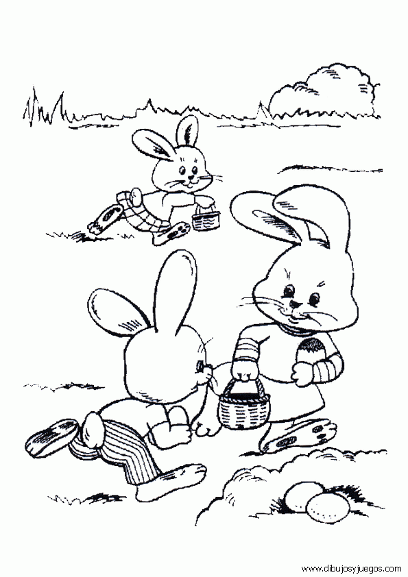 pascua-conejos-081 | Dibujos y juegos, para pintar y colorear