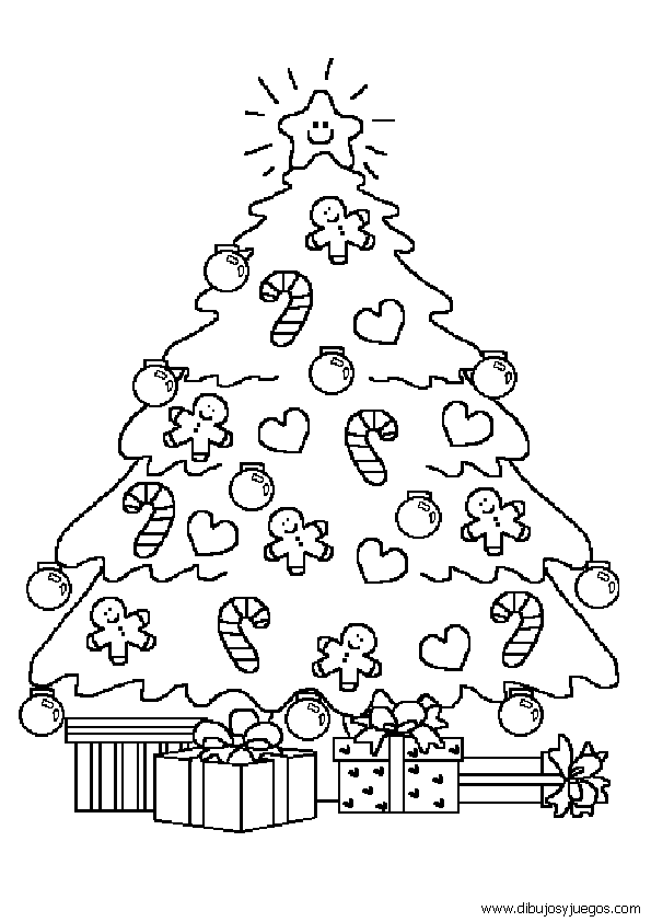 dibujo-de-arbol-navidad-005 | Dibujos y juegos, para pintar y colorear