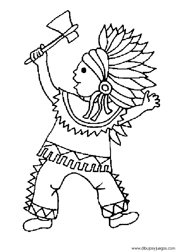 dibujos-de-indios-003 | Dibujos y juegos, para pintar y colorear