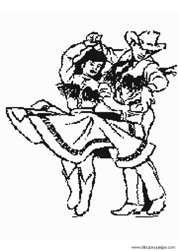 parejas-baile-country-005 | Dibujos y juegos, para pintar y colorear