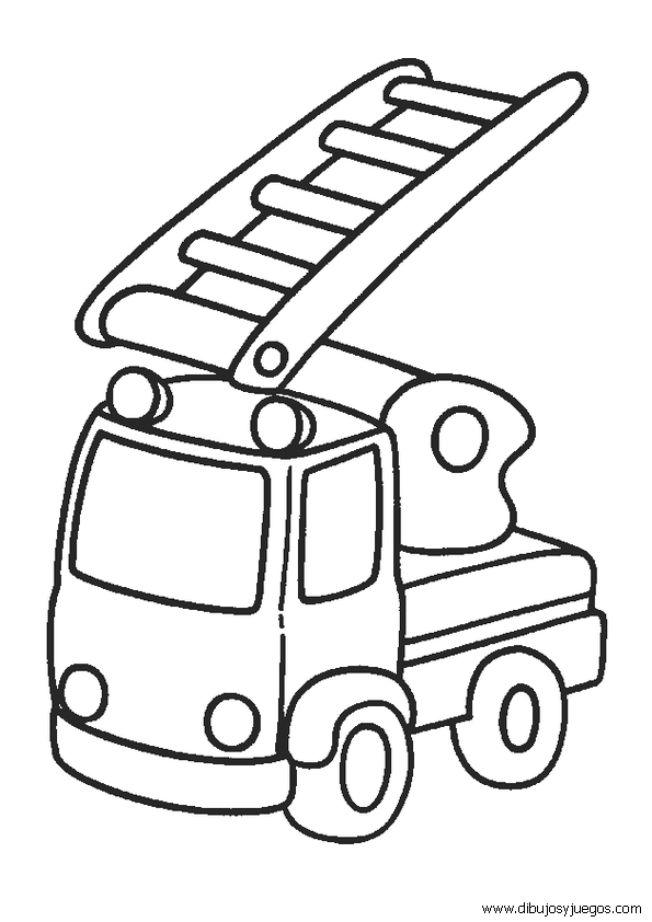 dibujo-de-camiones-de-bomberos-para-colorear-004 | Dibujos y juegos, para  pintar y colorear