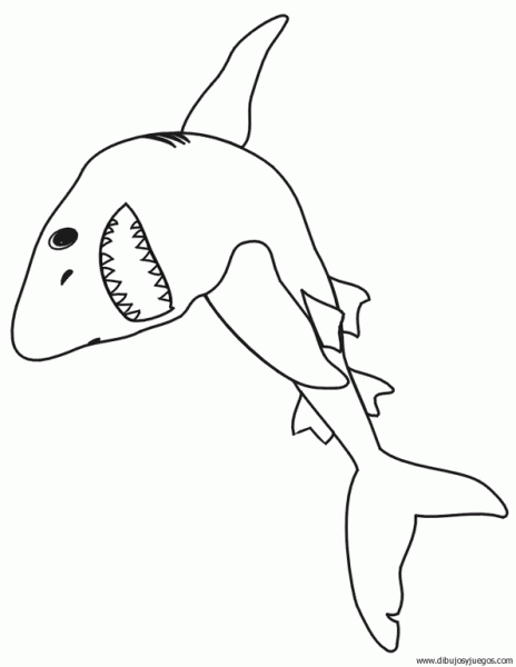 dibujo-de-tiburon-017 | Dibujos y juegos, para pintar y colorear
