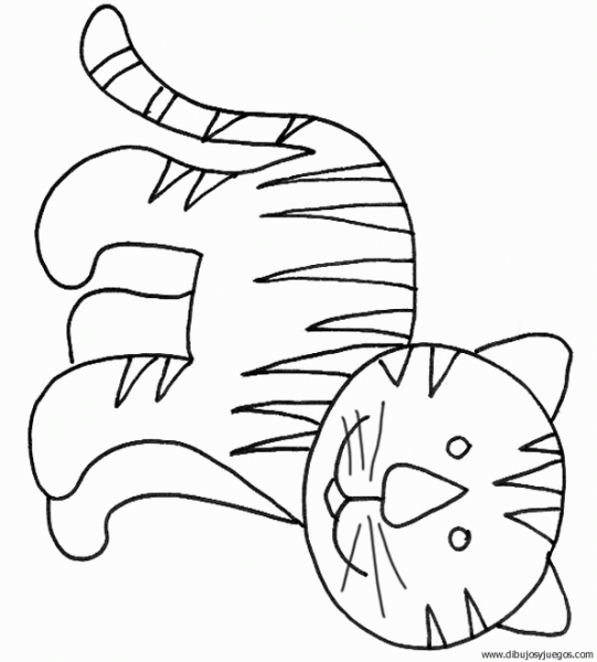 dibujo-de-tigre-001 | Dibujos y juegos, para pintar y colorear