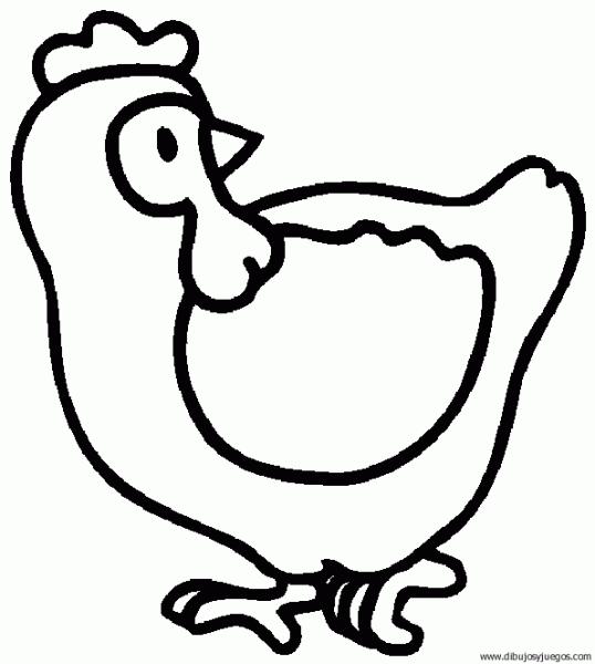 ave-gallina-01 | Dibujos y juegos, para pintar y colorear