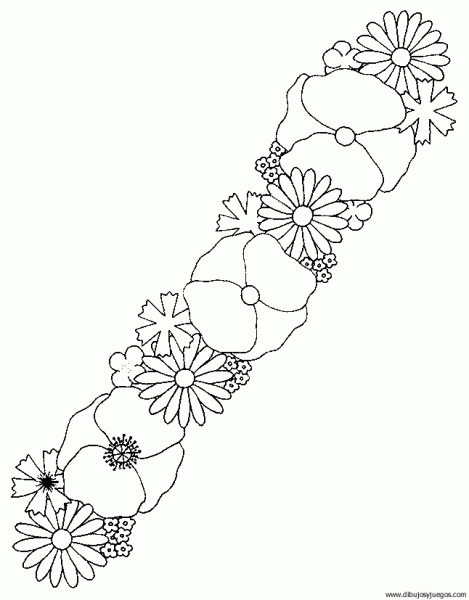 dibujo-flores-ramos-008 | Dibujos y juegos, para pintar y colorear
