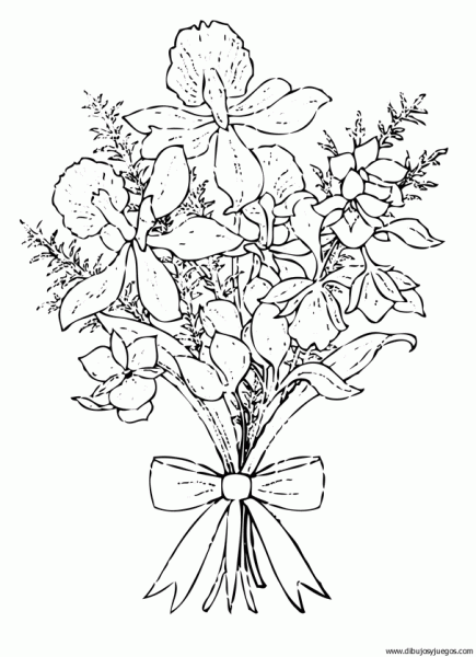 dibujo-flores-ramos-015 | Dibujos y juegos, para pintar y colorear